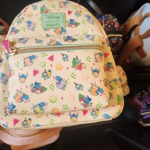 Loungefly Disney Stitch Kids Backpack - Cream and Blue
